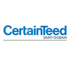 CertainTeed Saint-Gobain logo in blue and black.