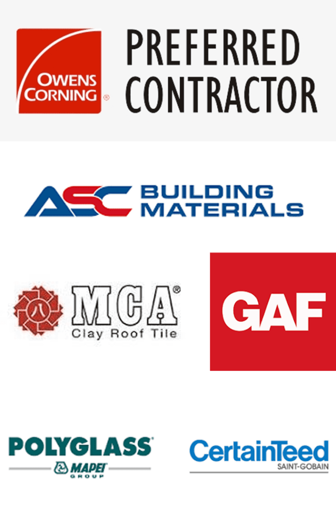 Logos of four construction-related companies with distinct designs and colors.